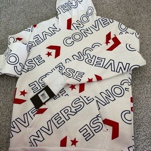 Boys LG White Hoodie with Red Accents